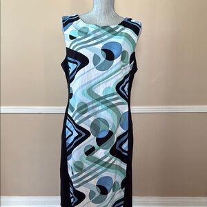 CONNECTED ABSTRACT PATTERED SLEEVELESS DRESS PLUS SIZE 14 🌟EUC🌟